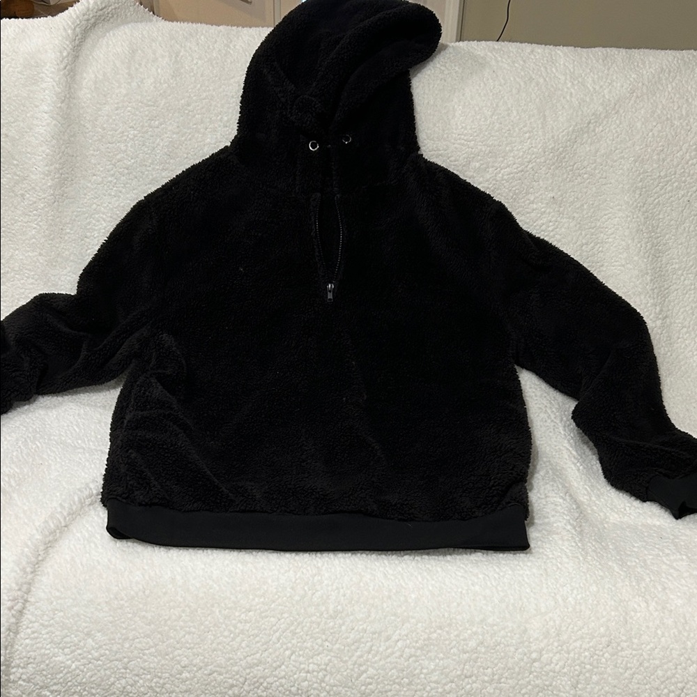 Cozy Black Fleece Hoodie